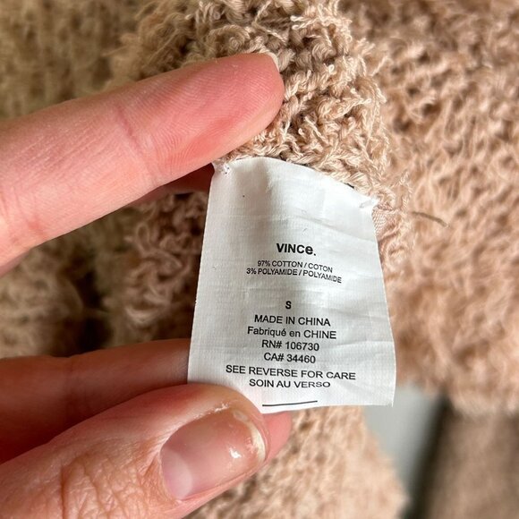 Vince pink‎ blush shaggy fuzzy sweater size small - Picture 4 of 6